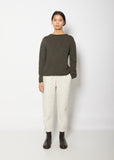 Ruby Boatneck Cashmere Sweater — Forest/Vintage Grey