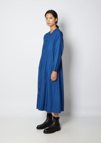 Women Indigo Flannel Kurta Dress