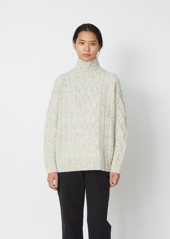 Wool Alpaca Turtleneck — Ivory