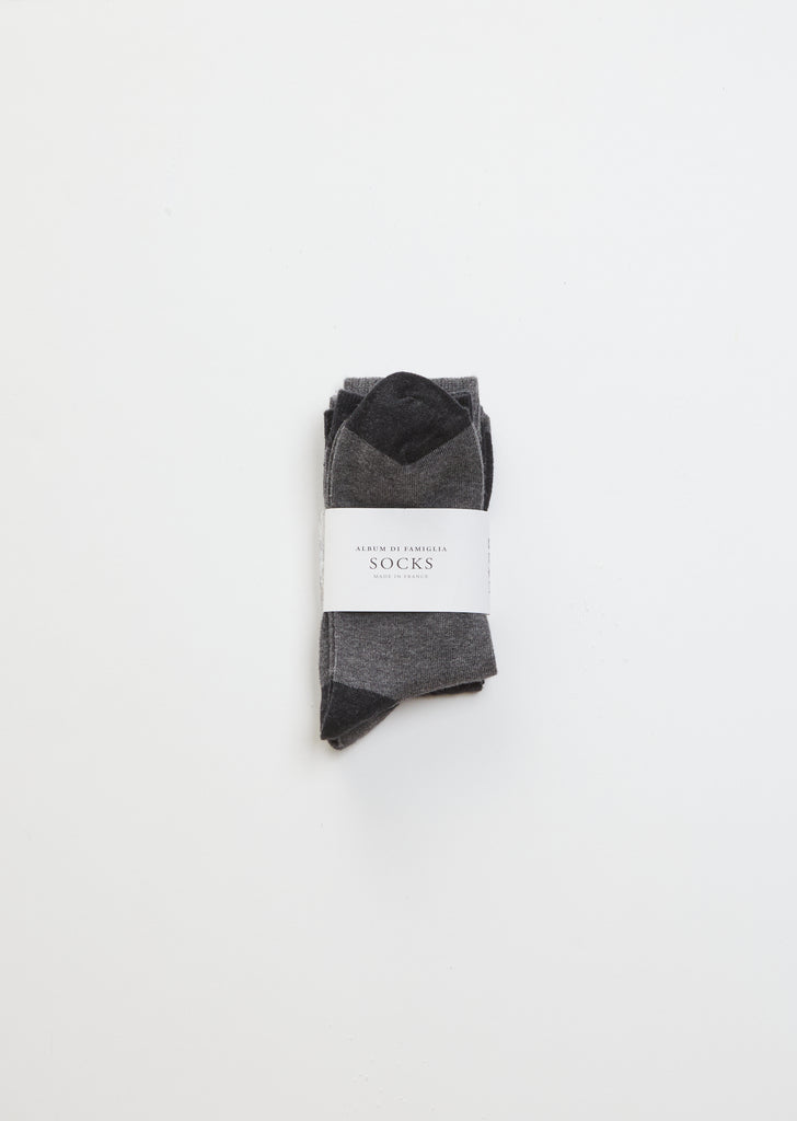 Bi-Color Socks — Charcoal