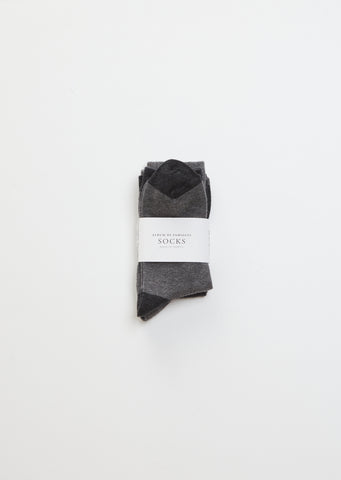 Bi-Color Socks — Charcoal