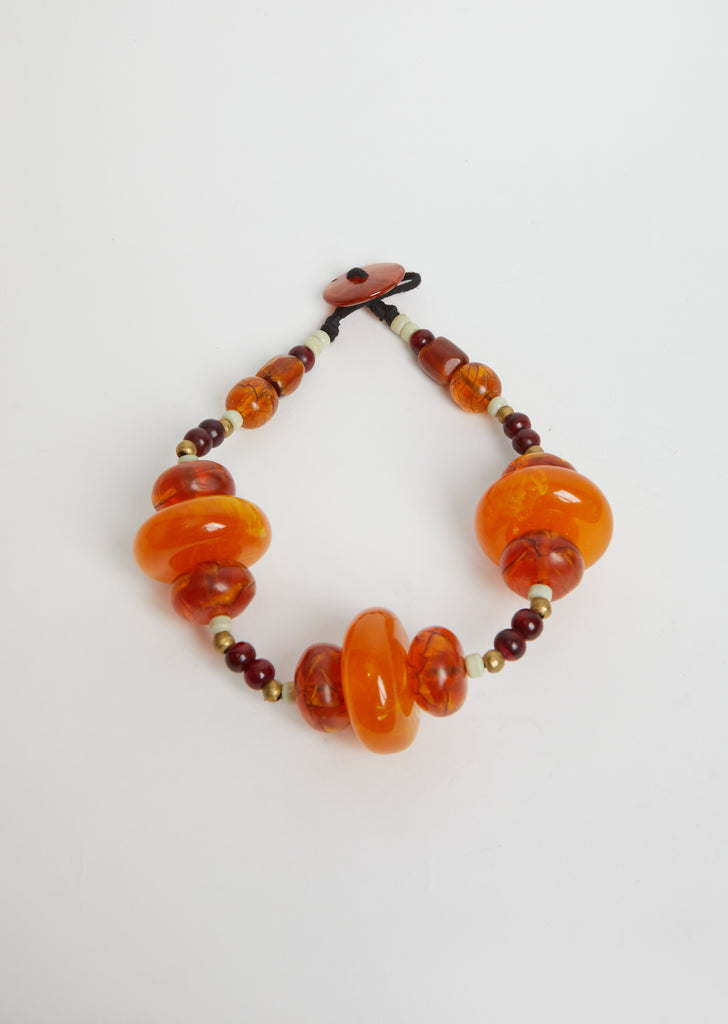 Vintage Beads Necklace — Orange