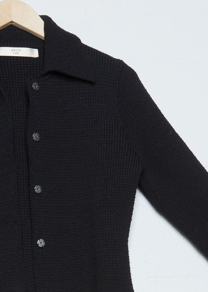 Collared Cardigan — Black