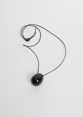 Black Obsidian Egg Necklace