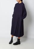 Indigo Jaquard Tuck Pullover Dress