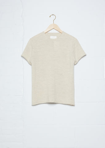 Alpaca and Wool Crewneck Tee — Ecru