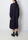 Indigo Jaquard Tuck Pullover Dress