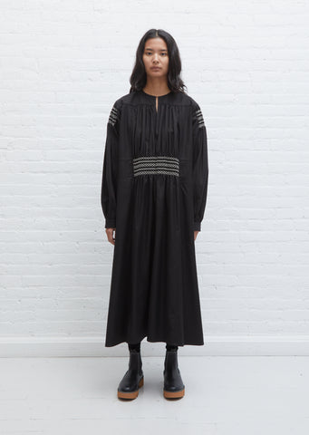 Dy Smocked Cotton Flannel Dress