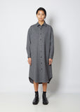 Wool Plaid Oversized Shirt Dress