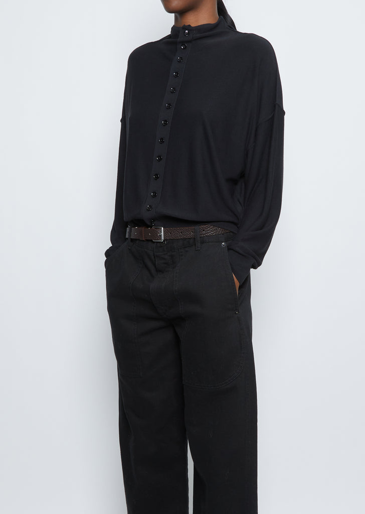 Reversed Thin Belt — Dark Brown