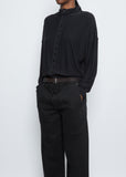 Reversed Thin Belt — Dark Brown