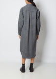 Wool Plaid Oversized Shirt Dress