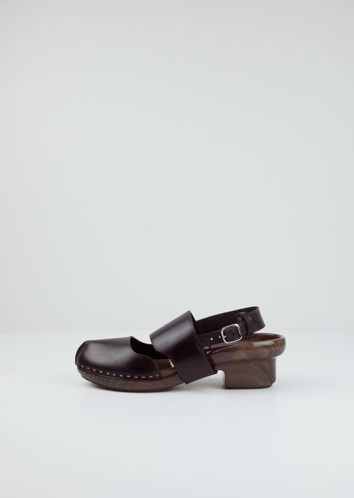 Leather & Wood Clogs