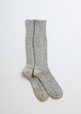 Alpaca Wool Cable Socks — Grey