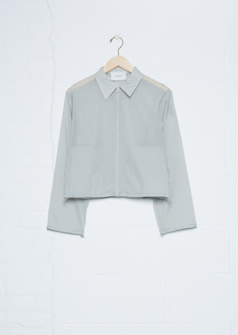 Sheer Zip-Up Blouson