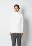 Slub Cotton Rib Turtleneck — Natural