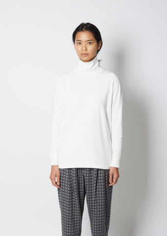 Slub Cotton Rib Turtleneck — Natural