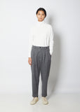 Wool Plaid Pants — Grey