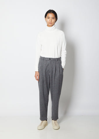 Wool Plaid Pants — Grey
