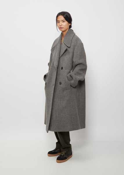 ◆GLOWNY◆ G WOOL COAT LONG GRAY GC24WTCT002GR G WOOL COAT - LONG (GRAY) - GLOWNY