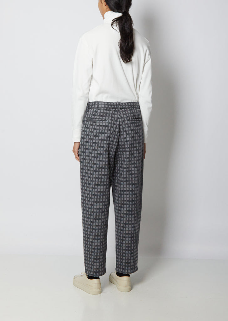 Wool Plaid Pants — Grey