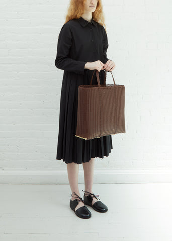 Flat Tote Bag Large — Chocolate