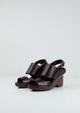 Leather & Wood Wedge Clogs