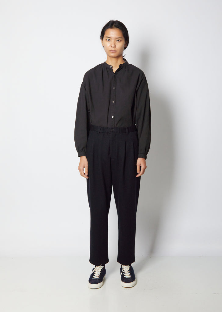 Wool Plaid Pants — Dark Navy