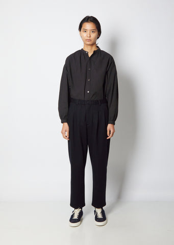 Wool Plaid Pants — Dark Navy