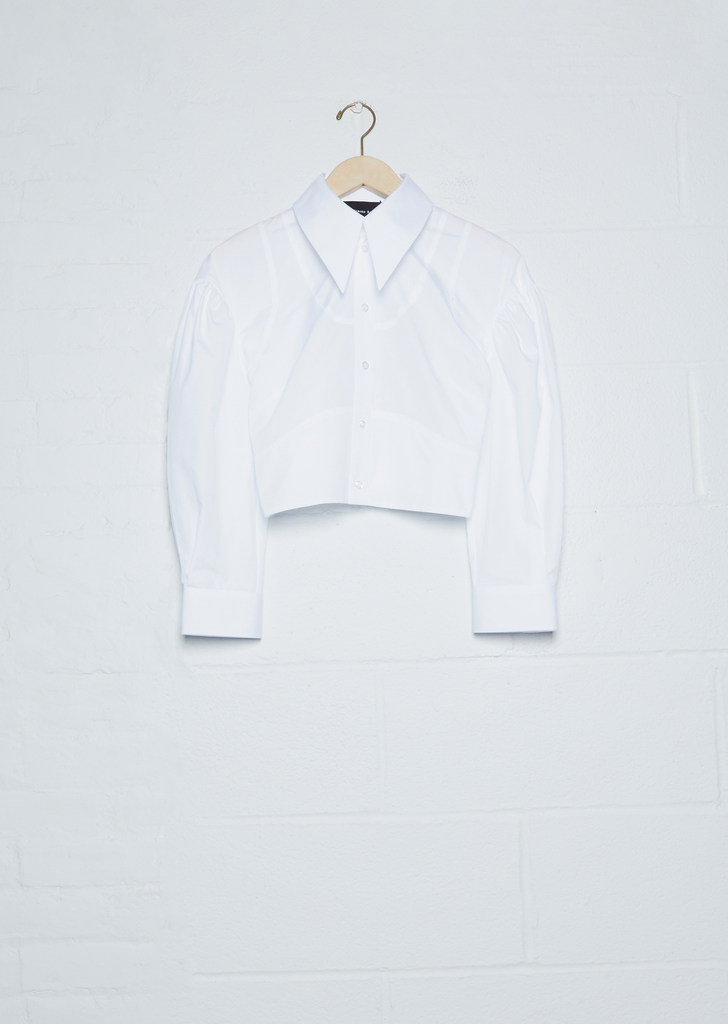 Cropped Sculpted Shirt — White