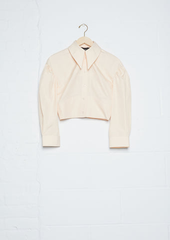 Cropped Sculpted Shirt — Nude