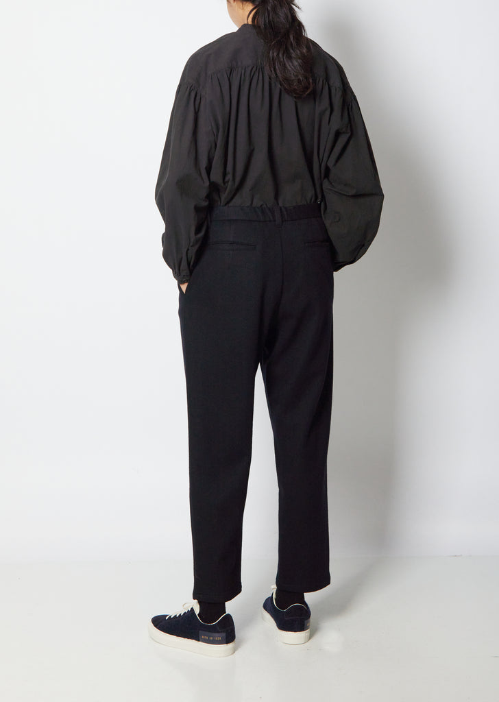 Wool Plaid Pants — Dark Navy