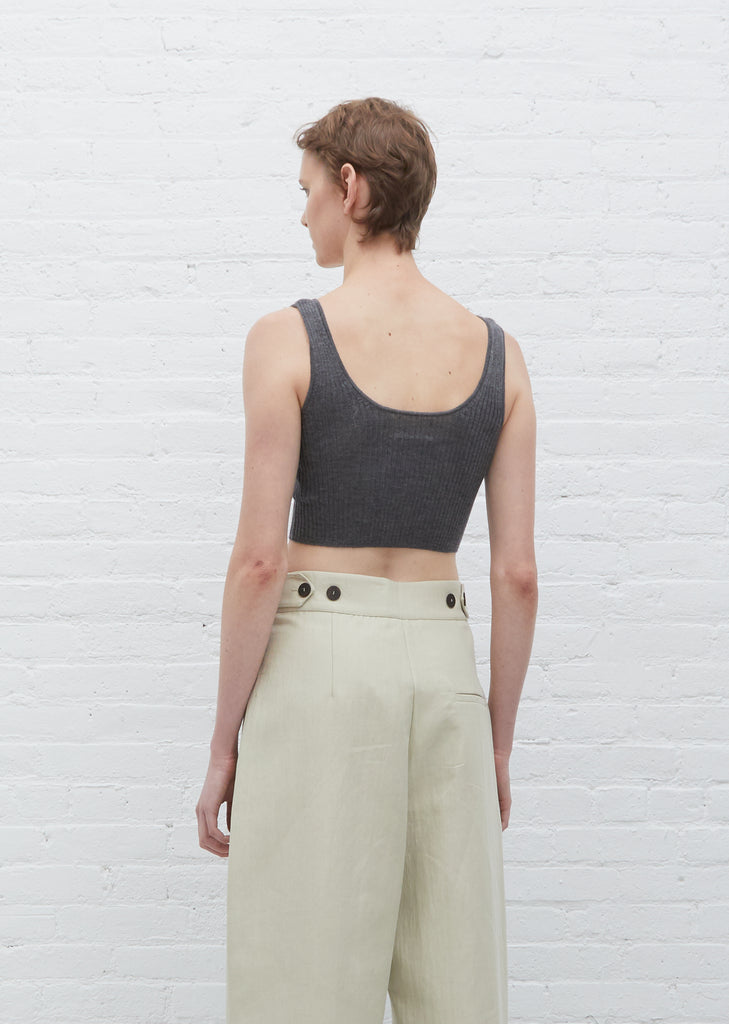 Montague Cashmere Cropped Top — Anthracite Melage