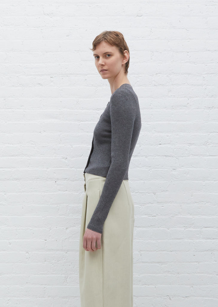 Contoy Cropped Cardigan — Anthracite