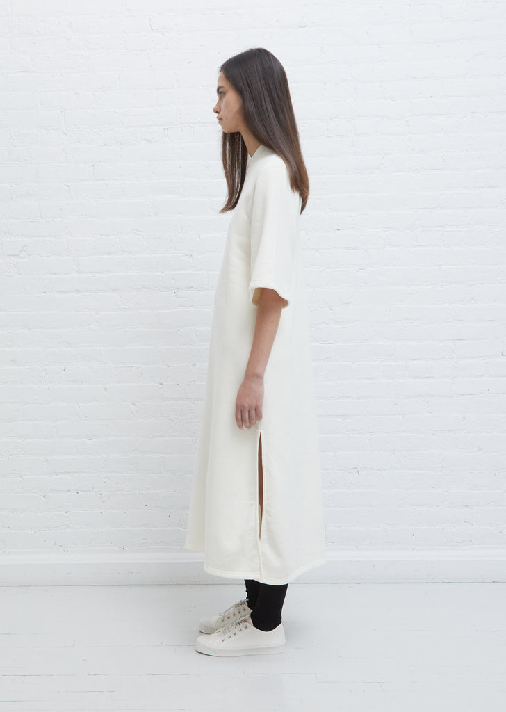 Meden Fleeceback Jersey Dress — Milk