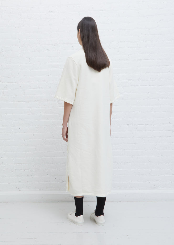 Meden Fleeceback Jersey Dress — Milk