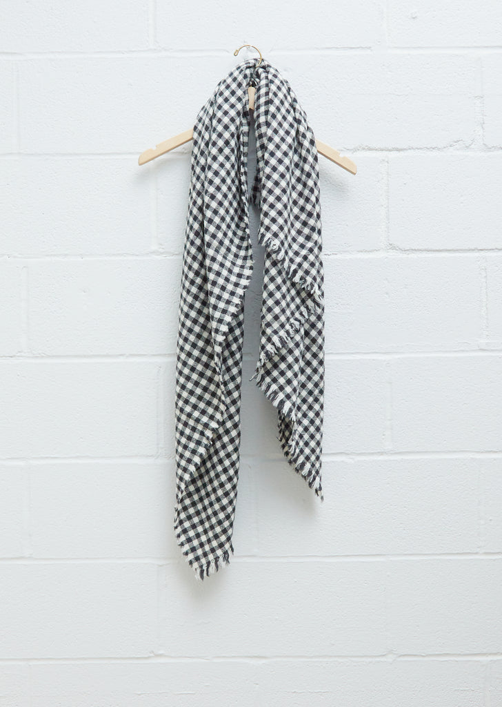 Labra Quadra Natte Scarf — Charcoal/White
