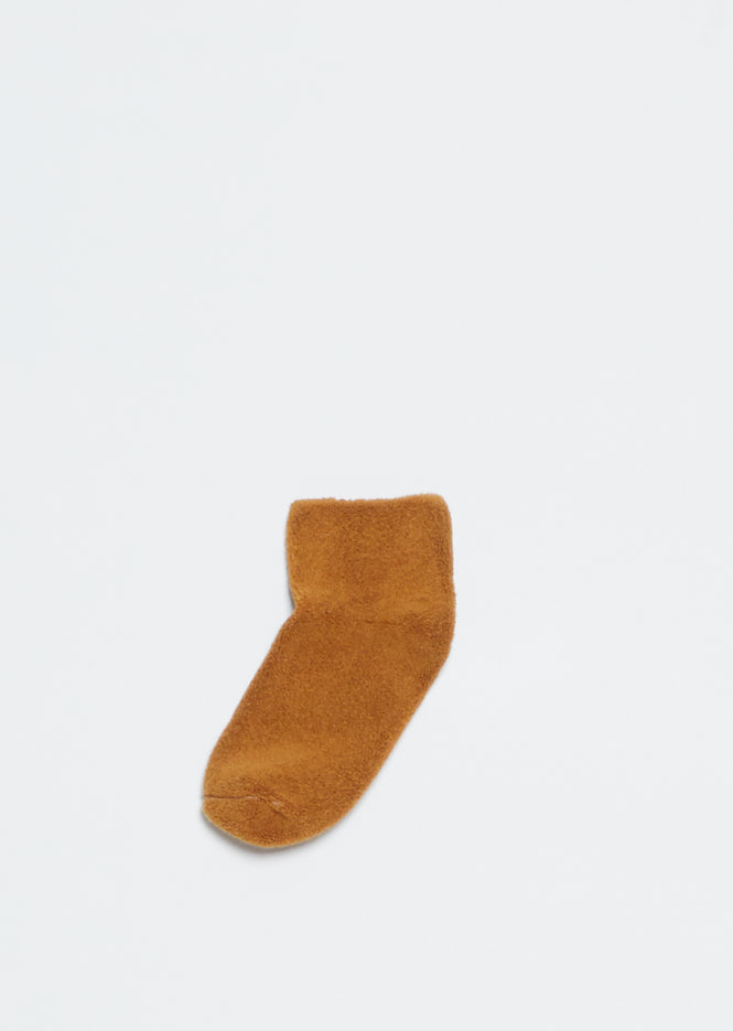 Buckle Ankle Socks — Brown