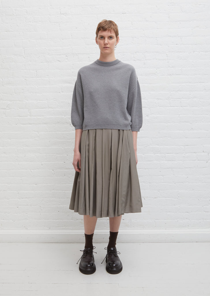 Wool & Cashmere Dropped Shoulder Crewneck — Cement