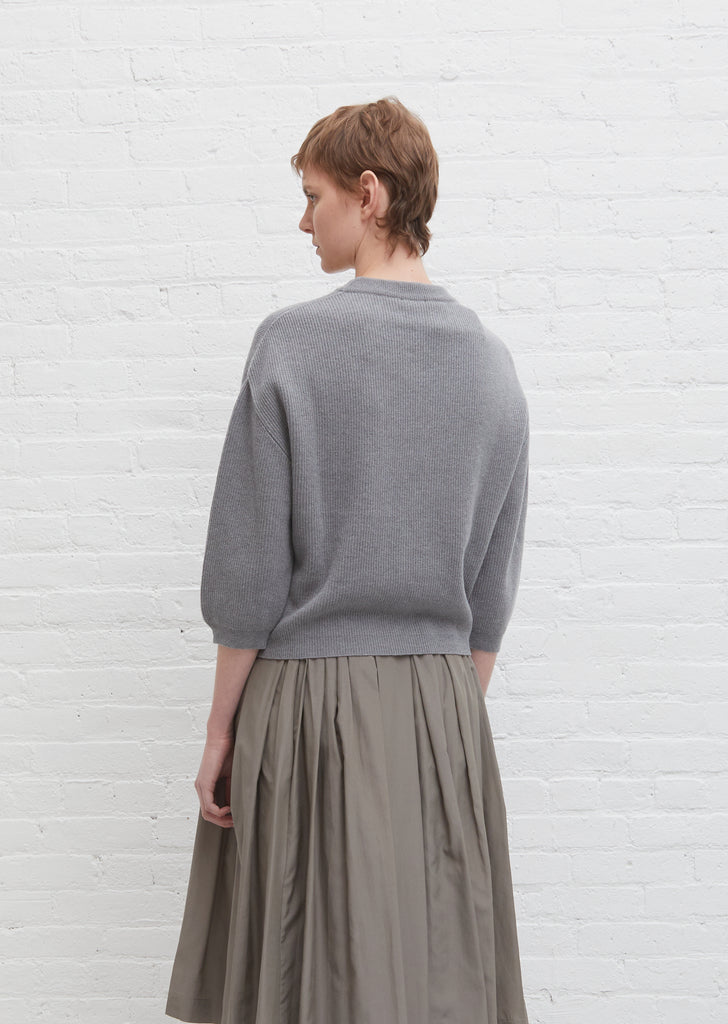 Wool & Cashmere Dropped Shoulder Crewneck — Cement