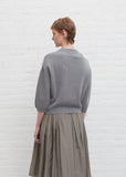 Wool & Cashmere Dropped Shoulder Crewneck — Cement