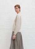 Cashmere Seamless V Neck Cardigan — Light Brown