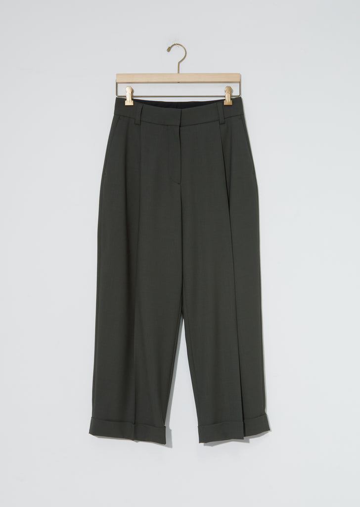 Dry Plain Wool Deep Pleat Trouser