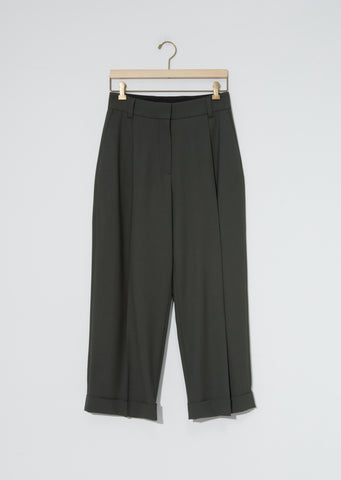 Dry Plain Wool Deep Pleat Trouser