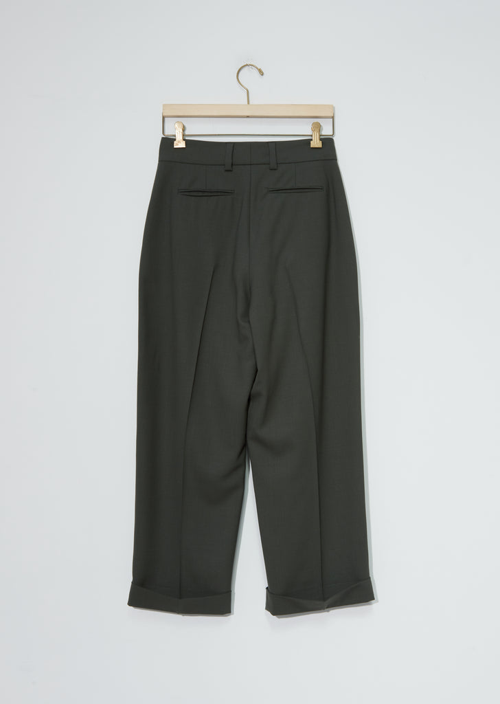 Dry Plain Wool Deep Pleat Trouser