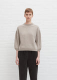 Wool & Cashmere Dropped Shoulder Crewneck — Oatmeal