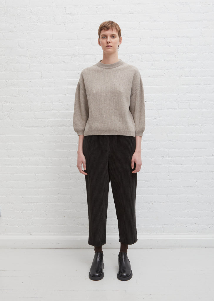 Wool & Cashmere Dropped Shoulder Crewneck — Oatmeal