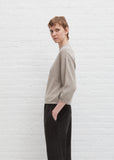 Wool & Cashmere Dropped Shoulder Crewneck — Oatmeal