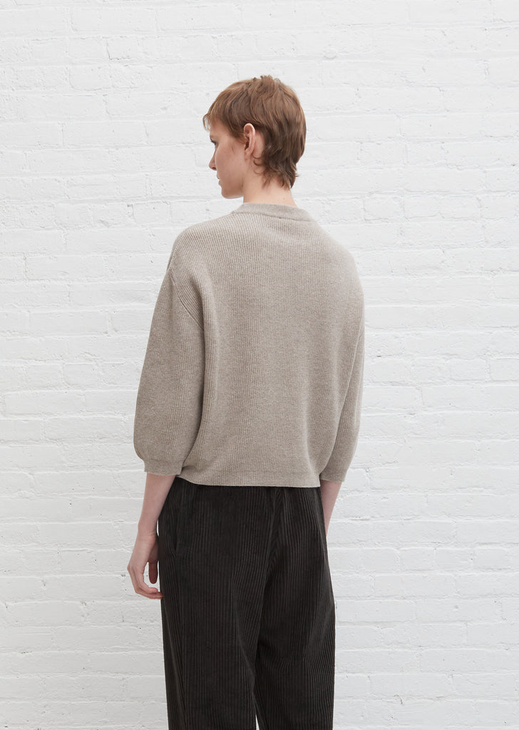 Wool & Cashmere Dropped Shoulder Crewneck — Oatmeal