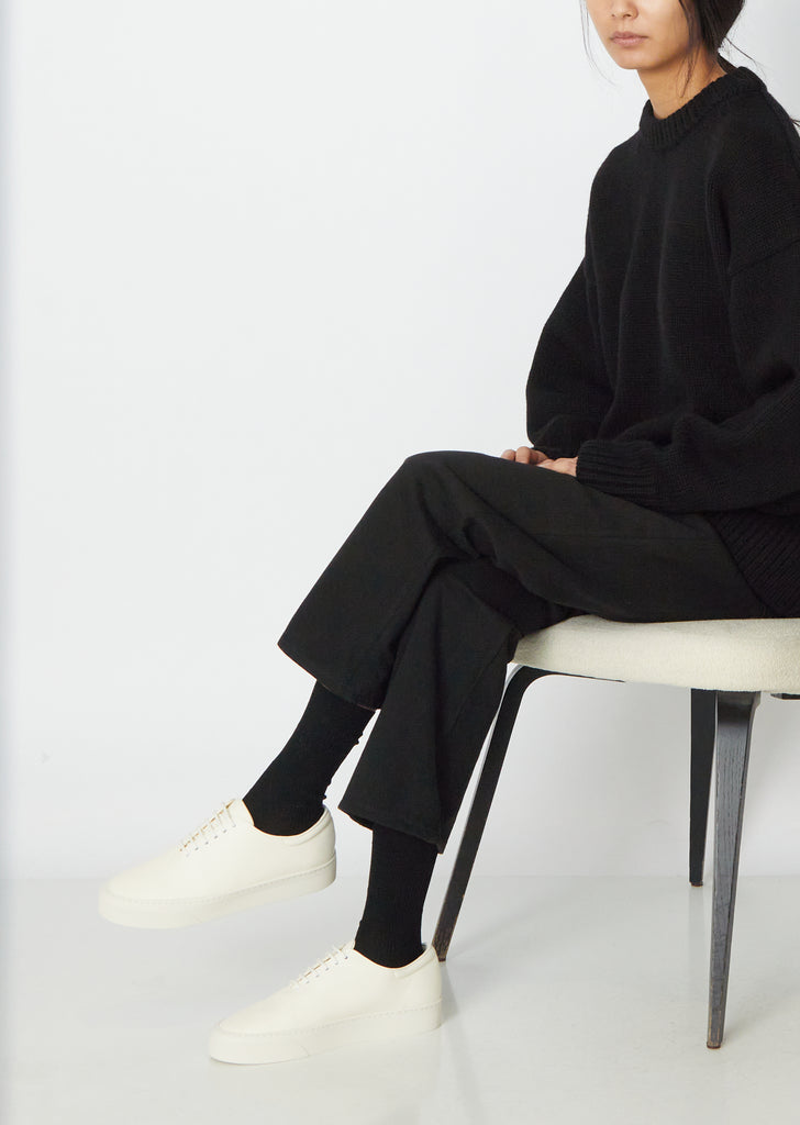 Marie H Leather Lace-Up —  Milk